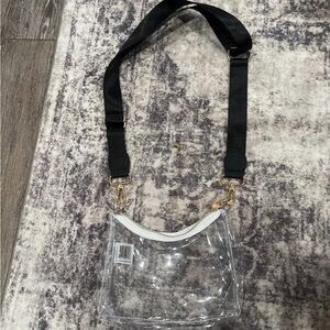 Transparent Crossbody Bag with Black Strap